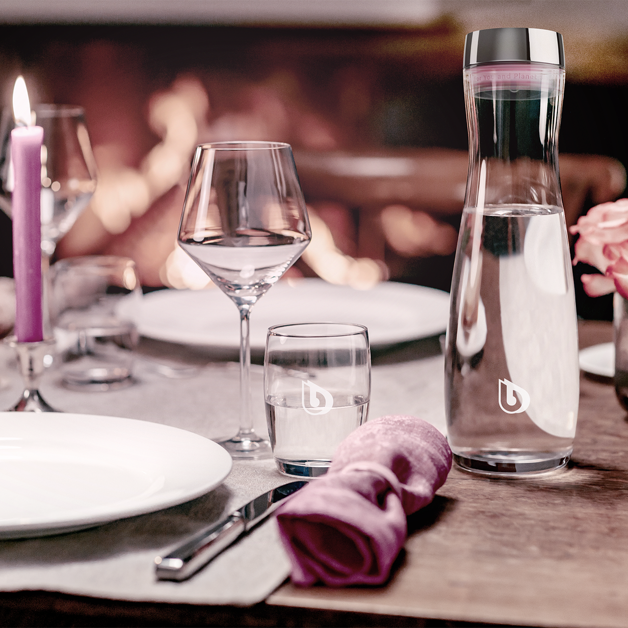 lahve karafy sklenice