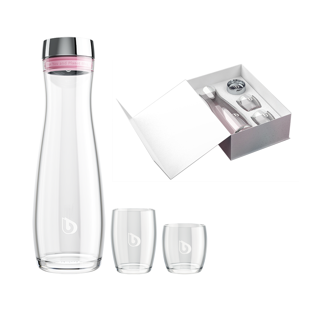 lahve karafy sklenice