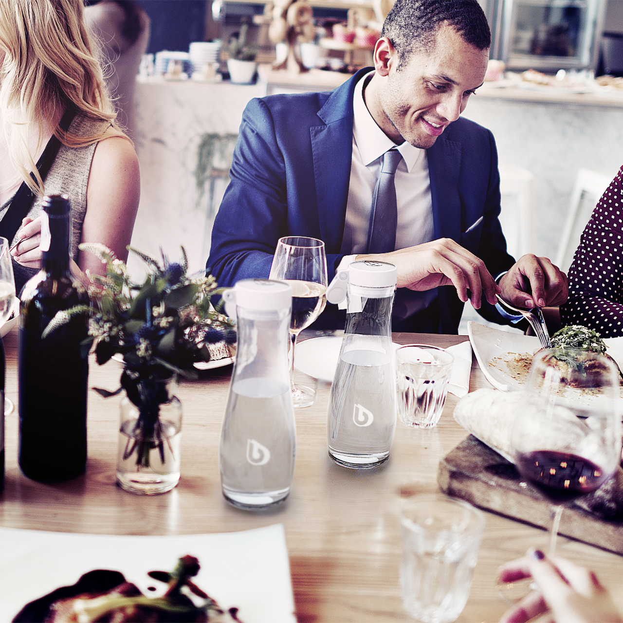 lahve karafy sklenice