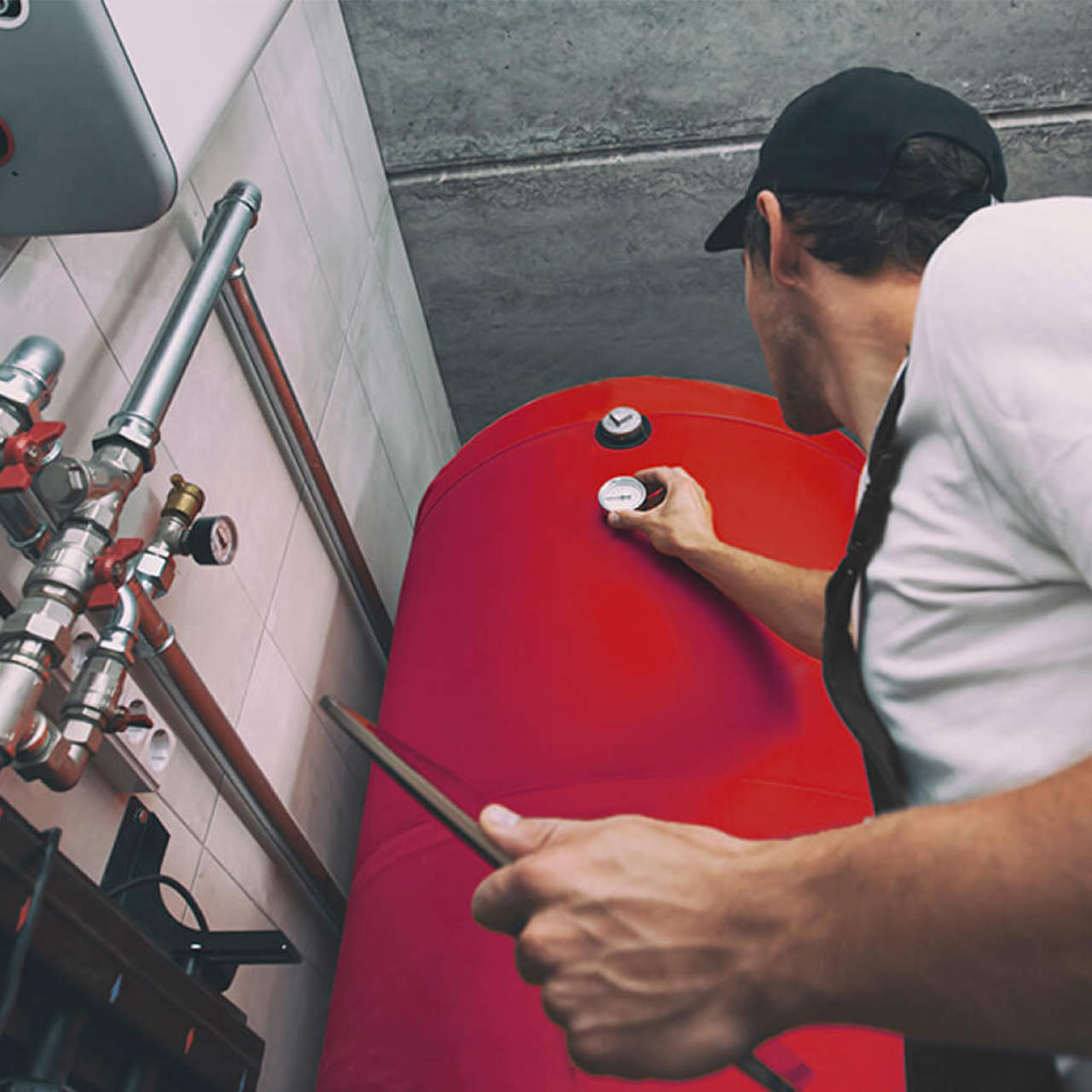 VVS tekniker og beholder