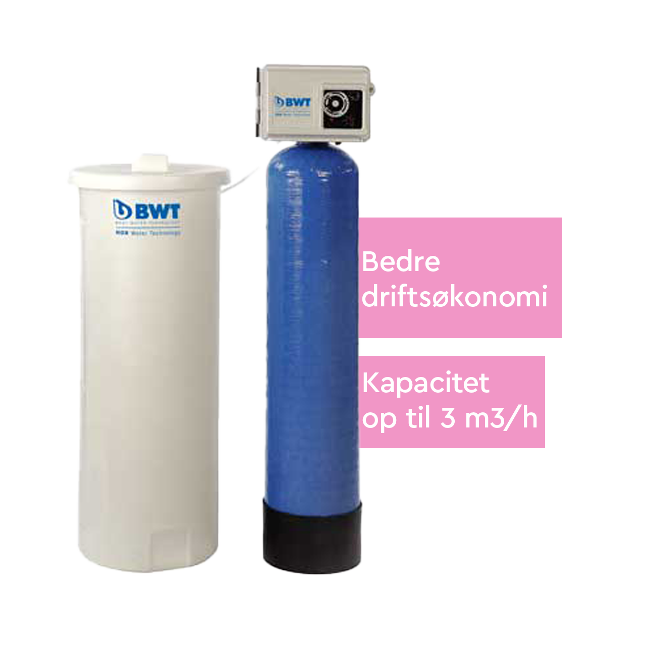 Simplex blødgøringsanlæg med kapacitet op til 3 m3/h