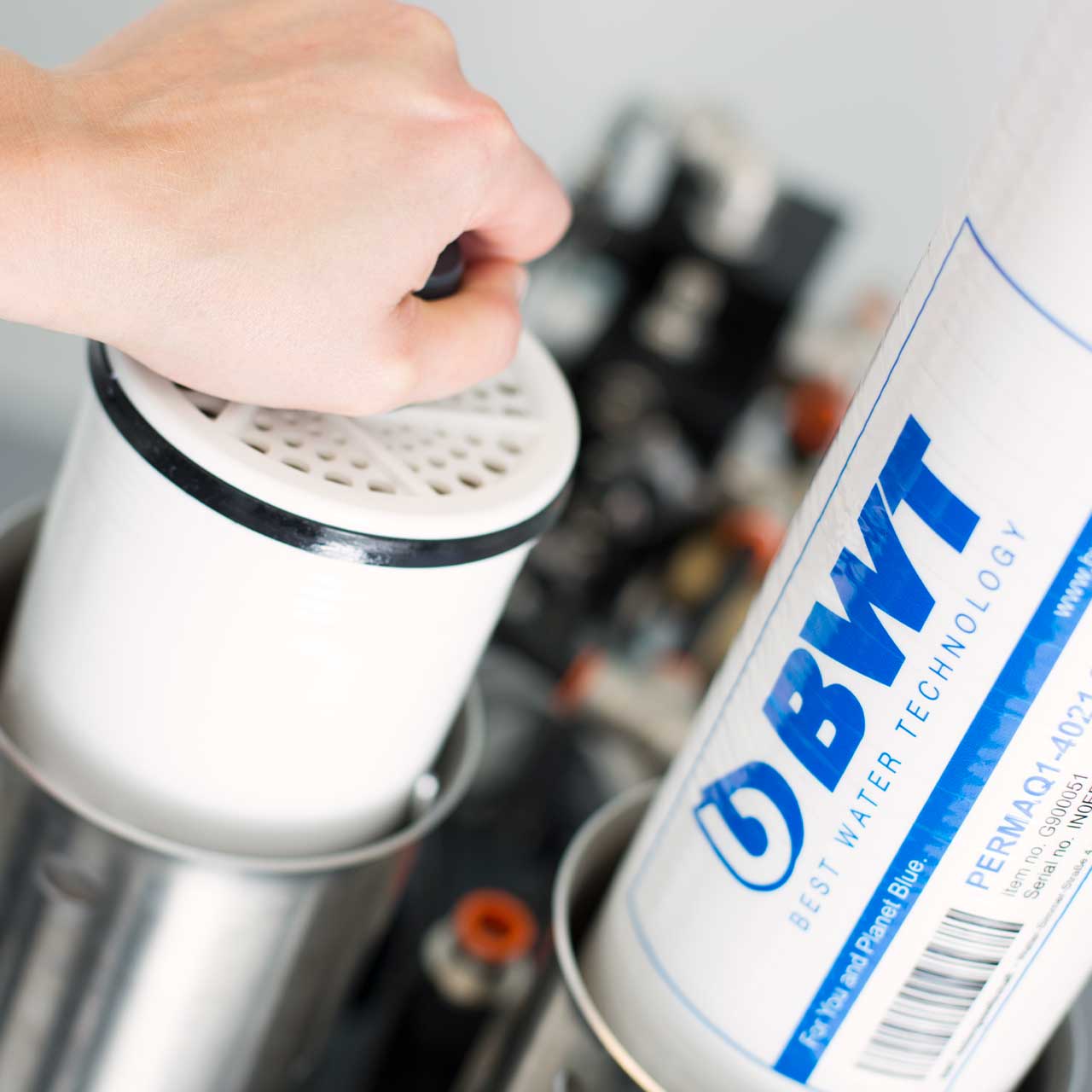 Bestil filterskift til BWT vandbehandlingsanlæg