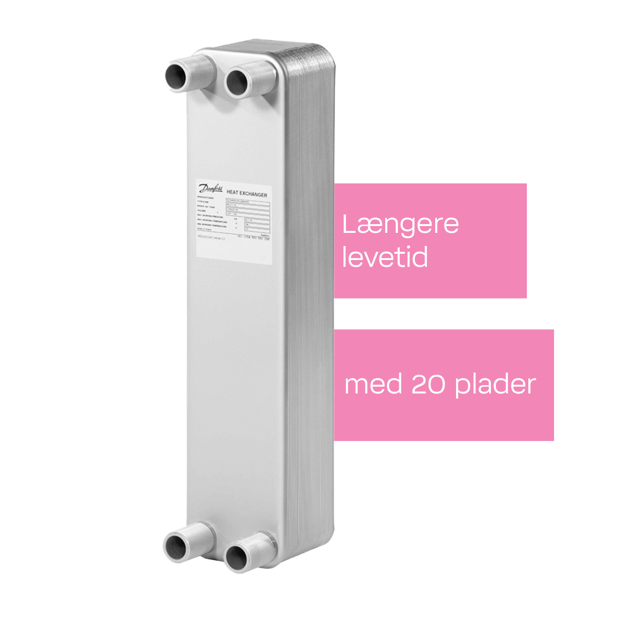 Bedre varmeoverførsel med loddet veksler XB37 20 plader
