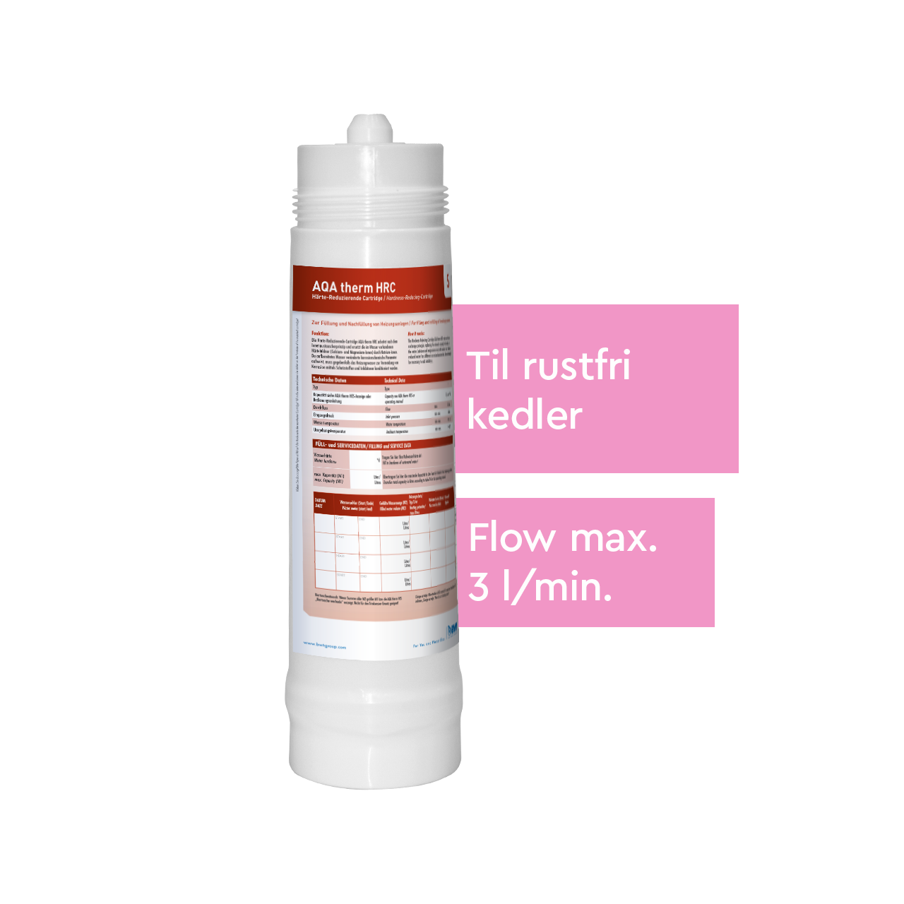BWT AQA THERM HRC-S til rustfri kedler, flow max. 5 l/min.