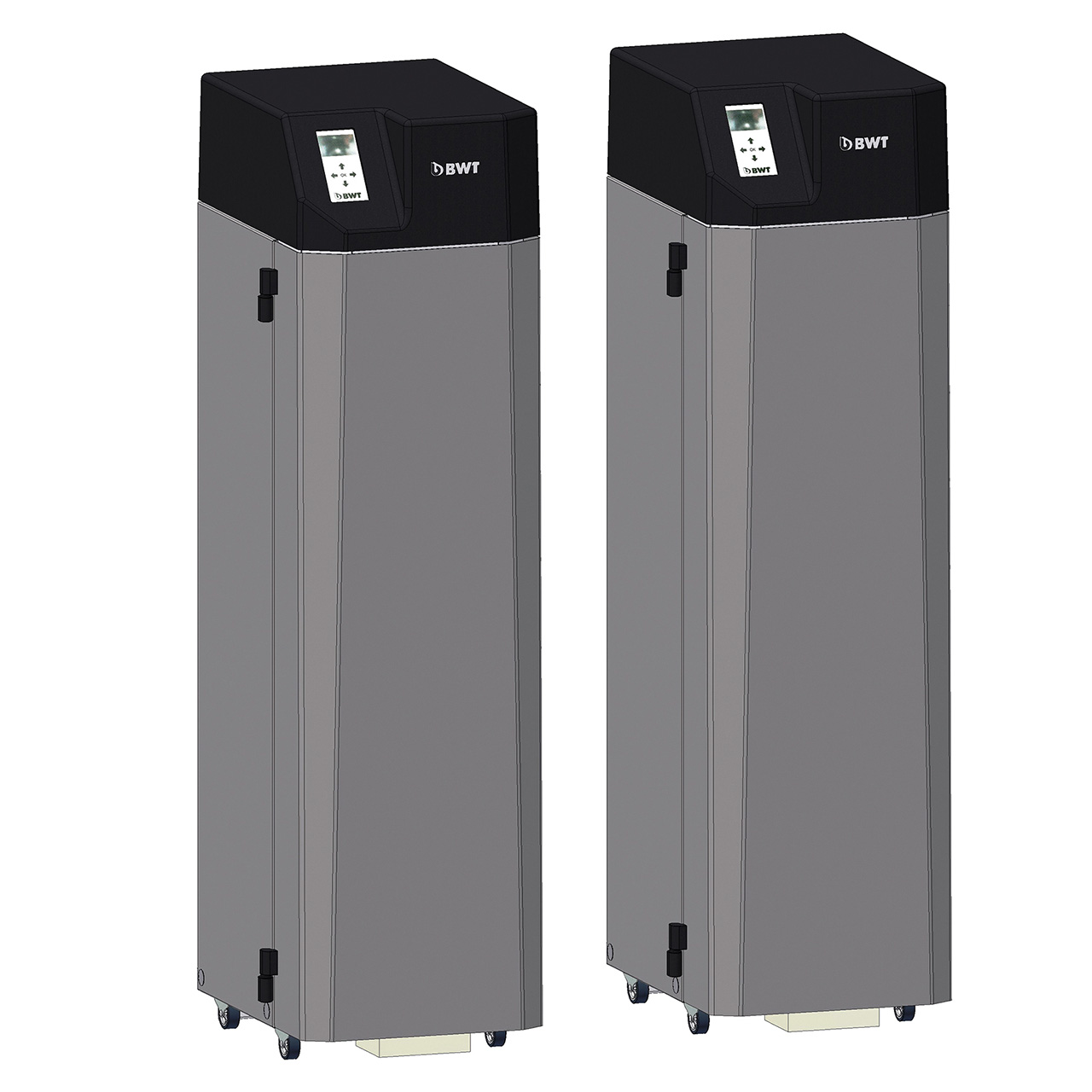 Zwei schwarz-graue Kasten für die Umkehrosmose.