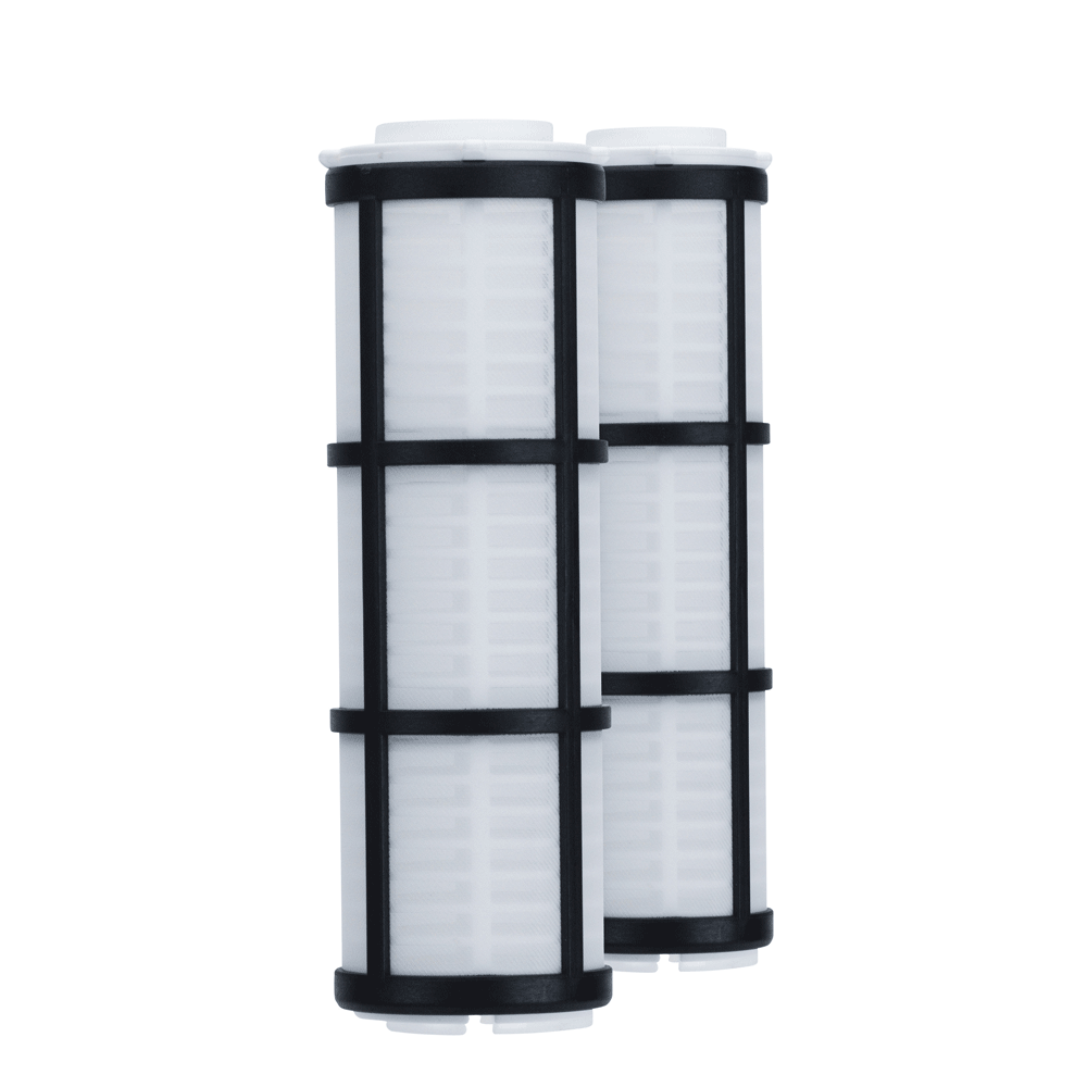 Zwei schwarz-weisse Filterelemente