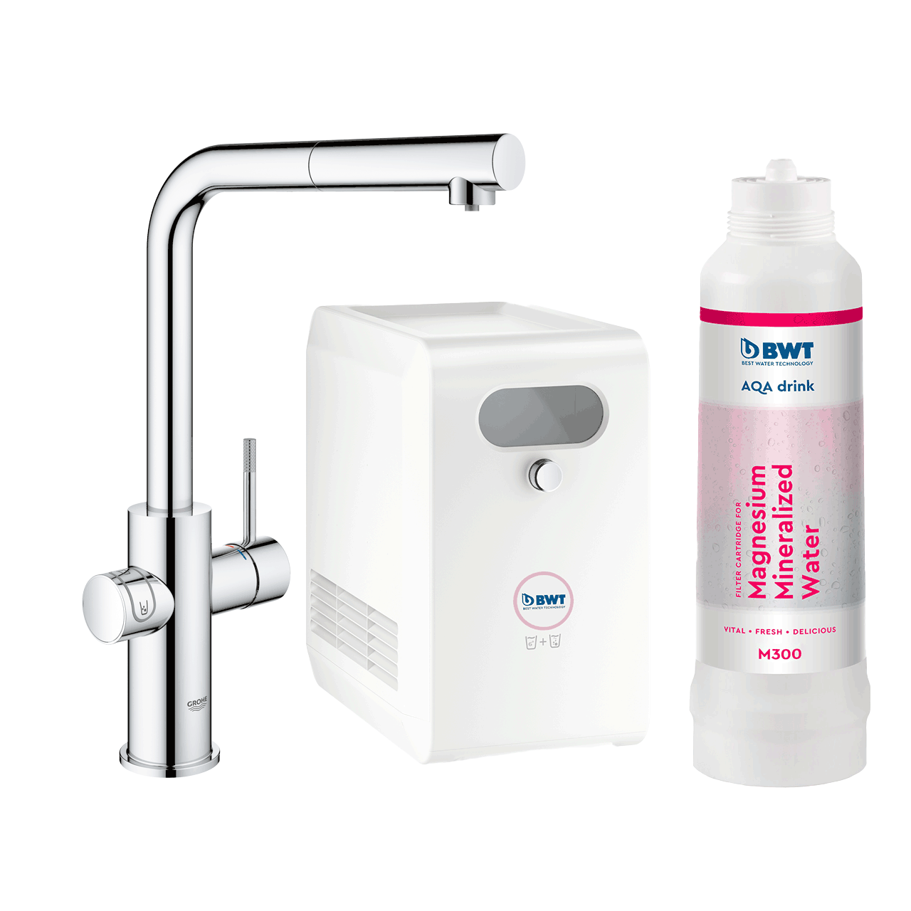 Küchenarmatur, Kühlgerät und Fiter