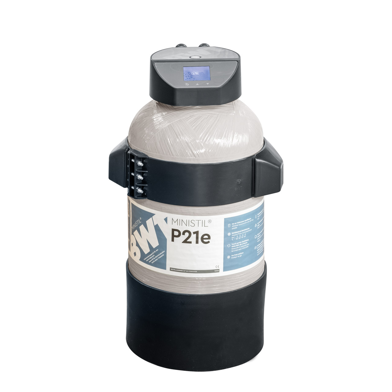 BWT MINISTIL Vollentsalzungspatrone nebeneinander, mit integriertem Mess- und Anschlusskopf.