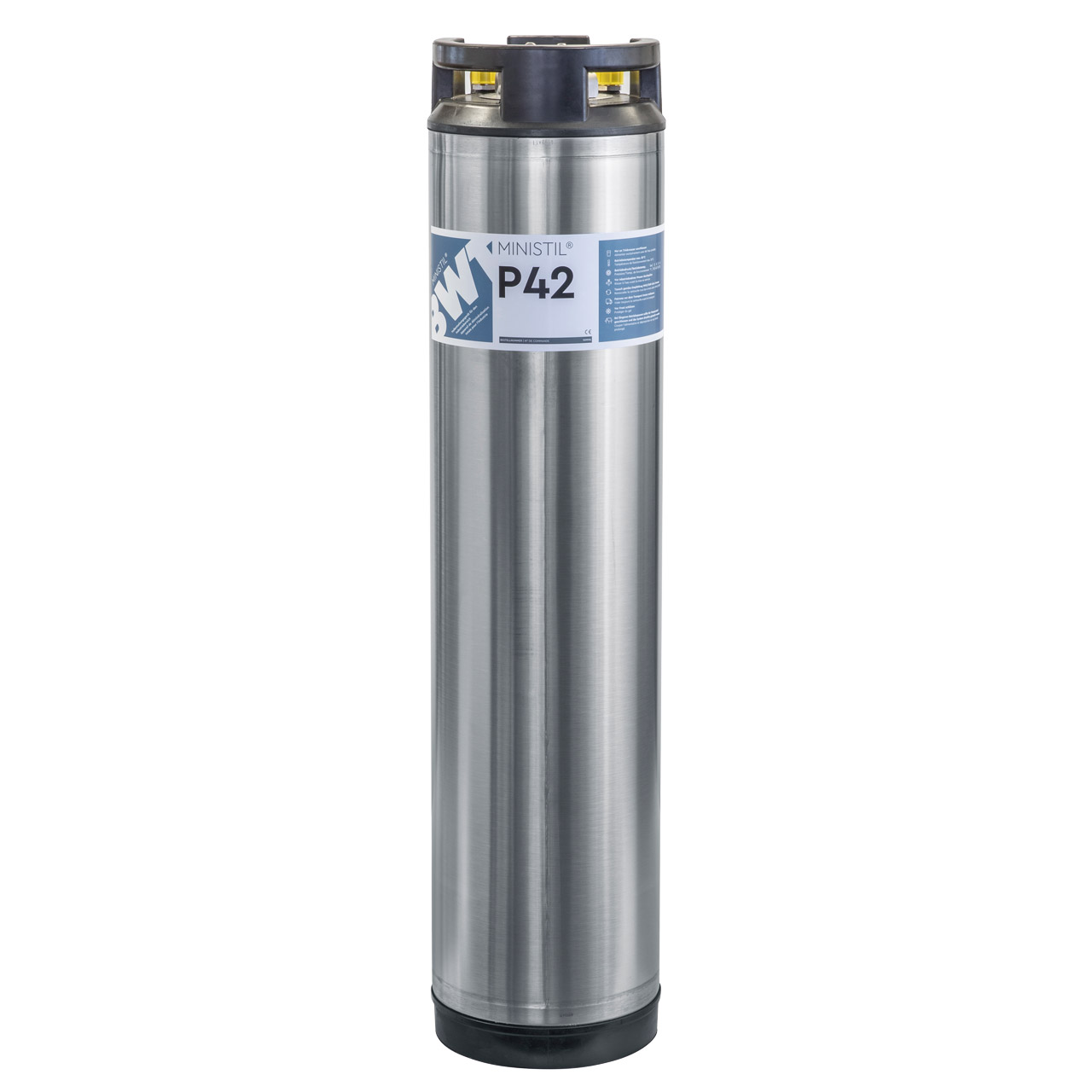 Edelstahl‑Vollentsalzungspatrone vom Typ BWT MINISTIL P42, freigestellt