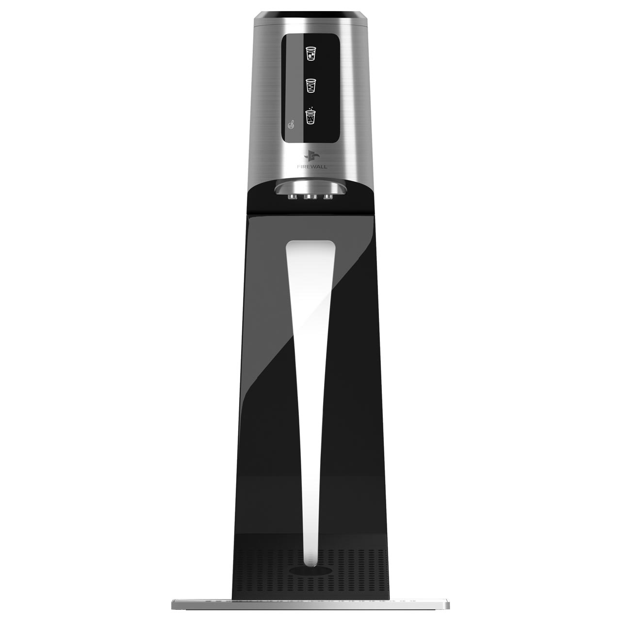 Wasserspender für auf den Tisch mit integrierter Tropfschale.