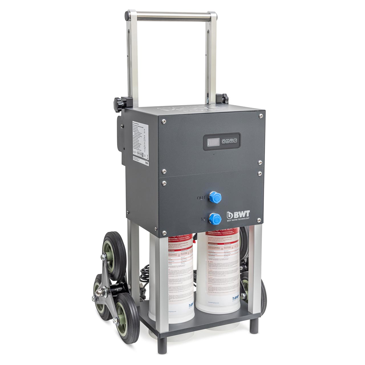 Gerät zwei mit zwei Flaschen zur Aufbereitung von Heizungswasser.