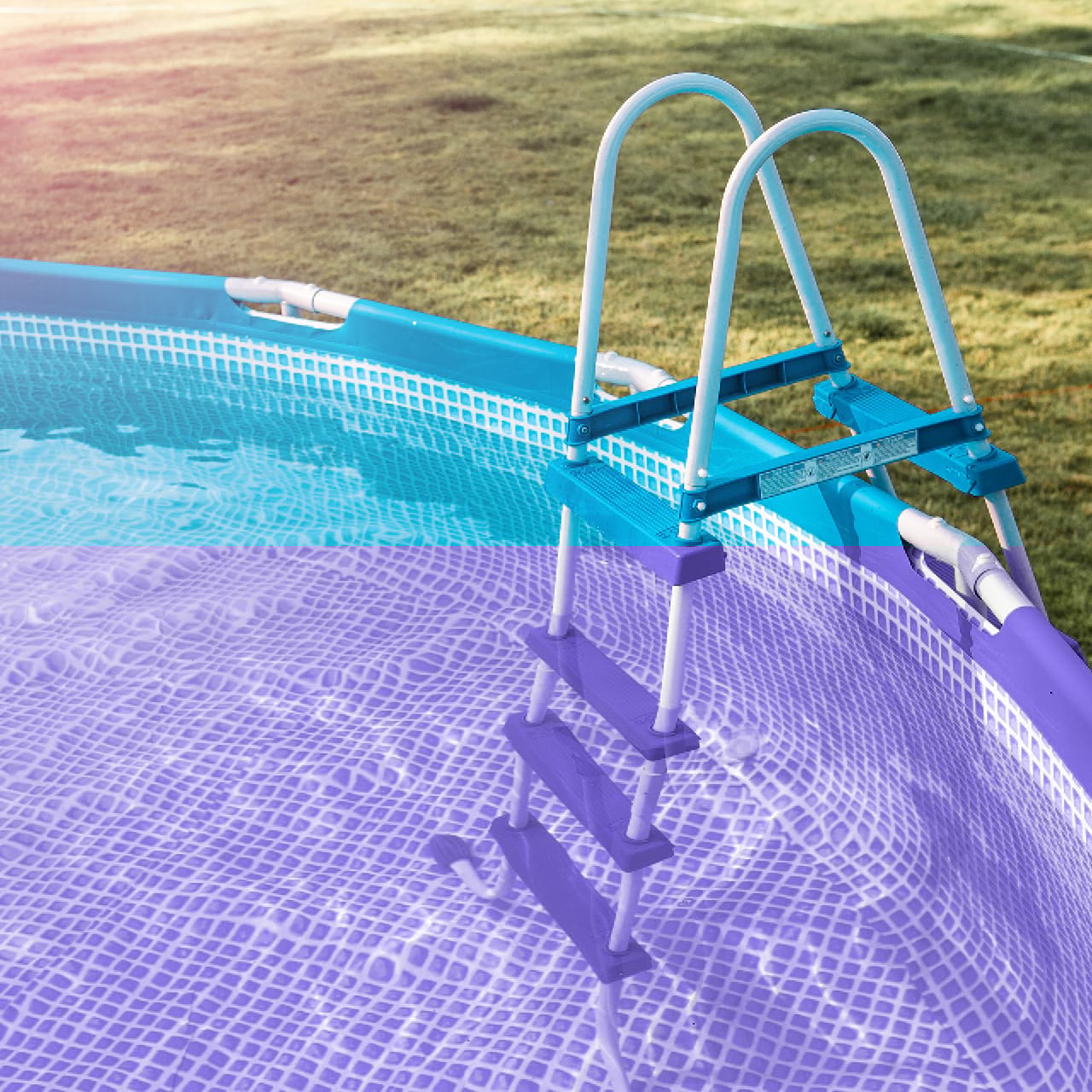 Aufstellpool mit Leiter