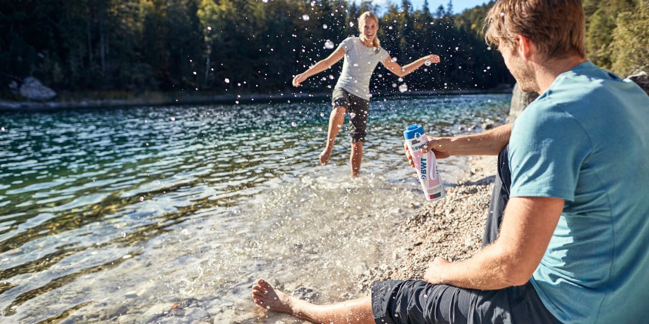 bwt blue vacuum flask sport bottle summer 825318 