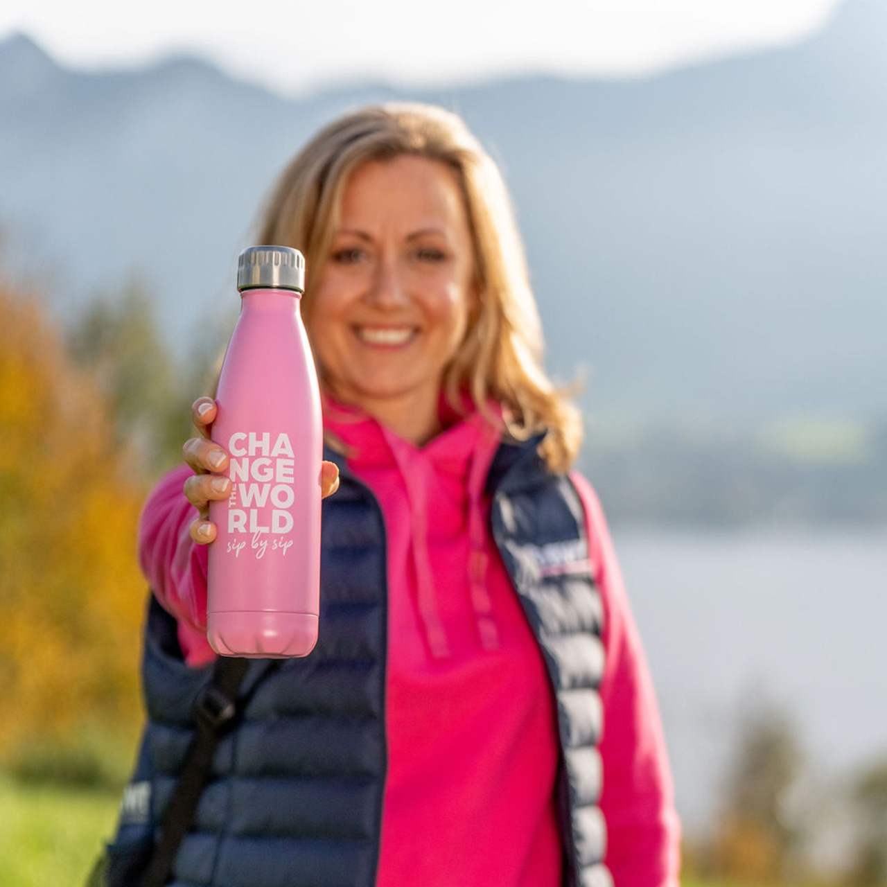 Woman with Climate bottle