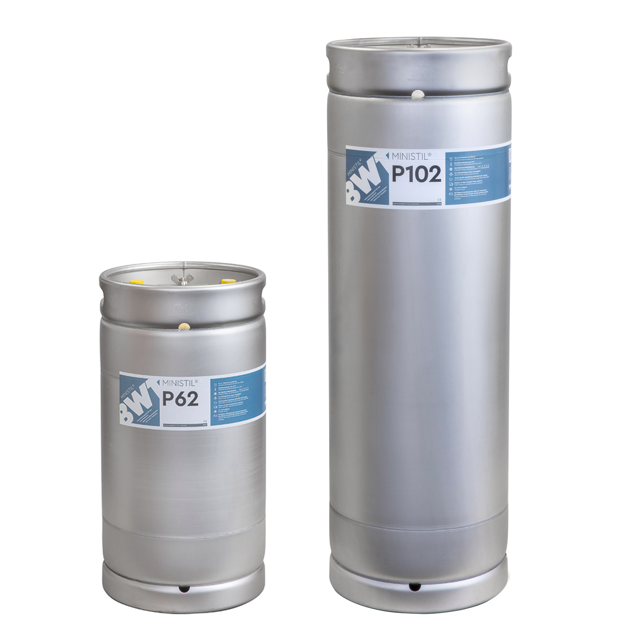 Deux cartouches de déminéralisation BWT de la série MINISTIL de tailles différentes, modèles à plus grande capacité