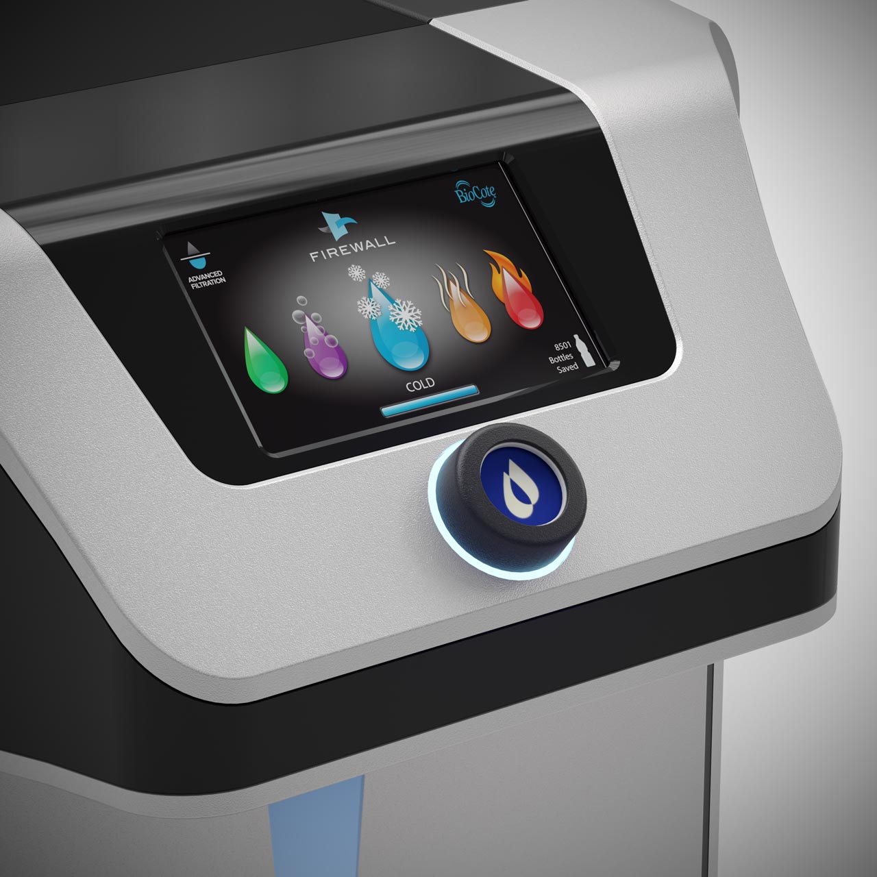 Écran de la fontaine à eau BWT Palaimon P7.