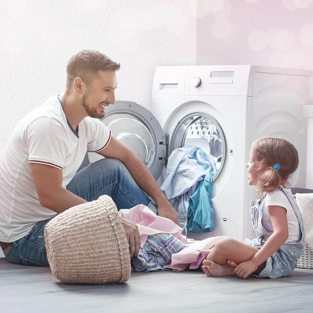 lave-linge-père-fille