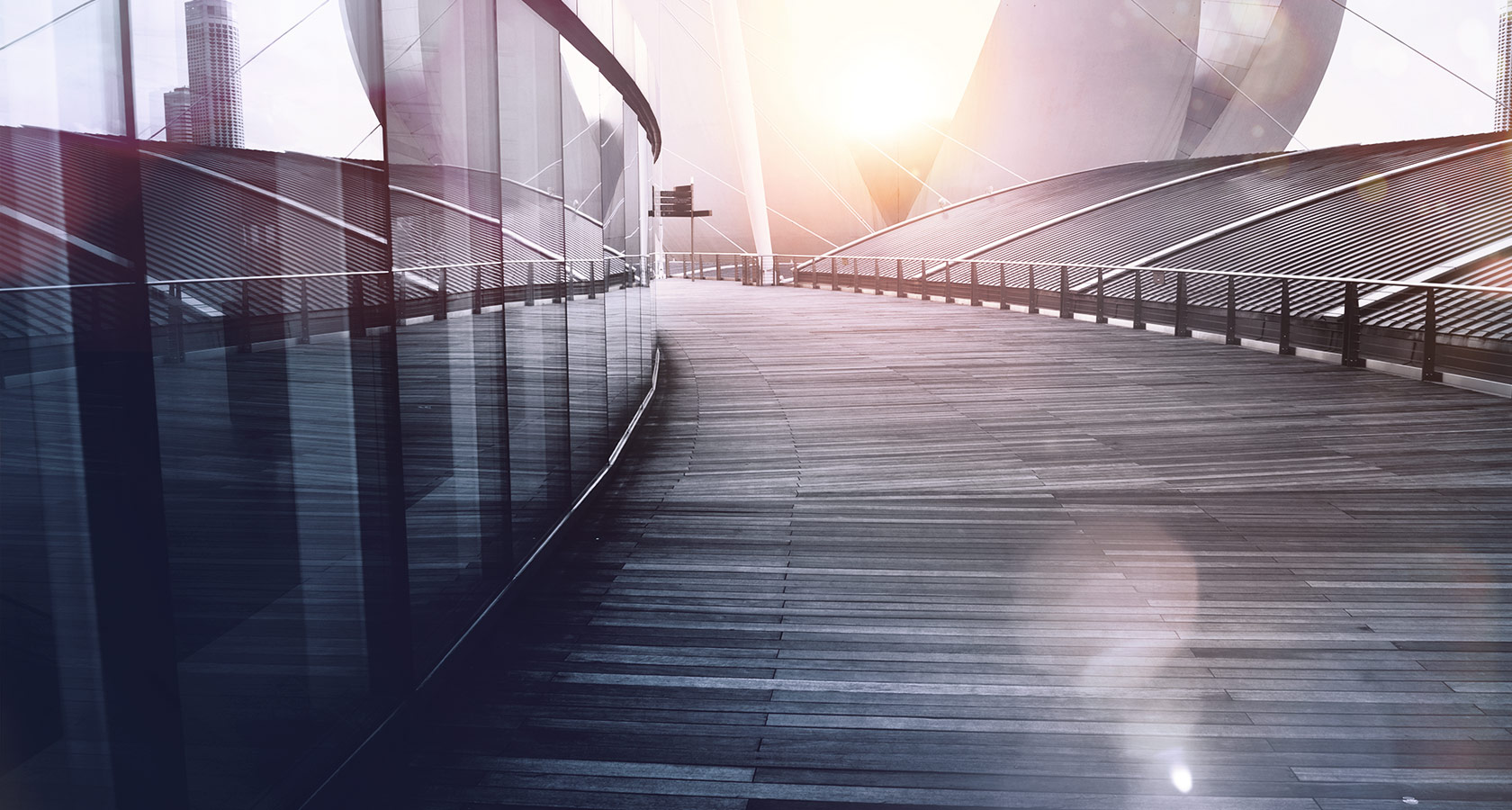 Office building at sunset