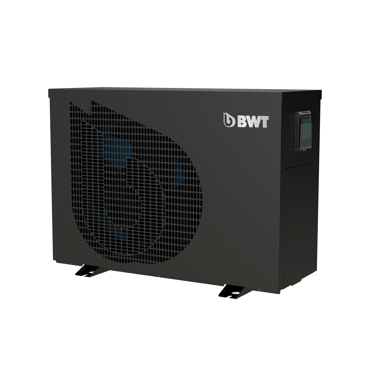 Poolheizung BWT Inverter Connect Wärmepumpe in schwarz von vorne