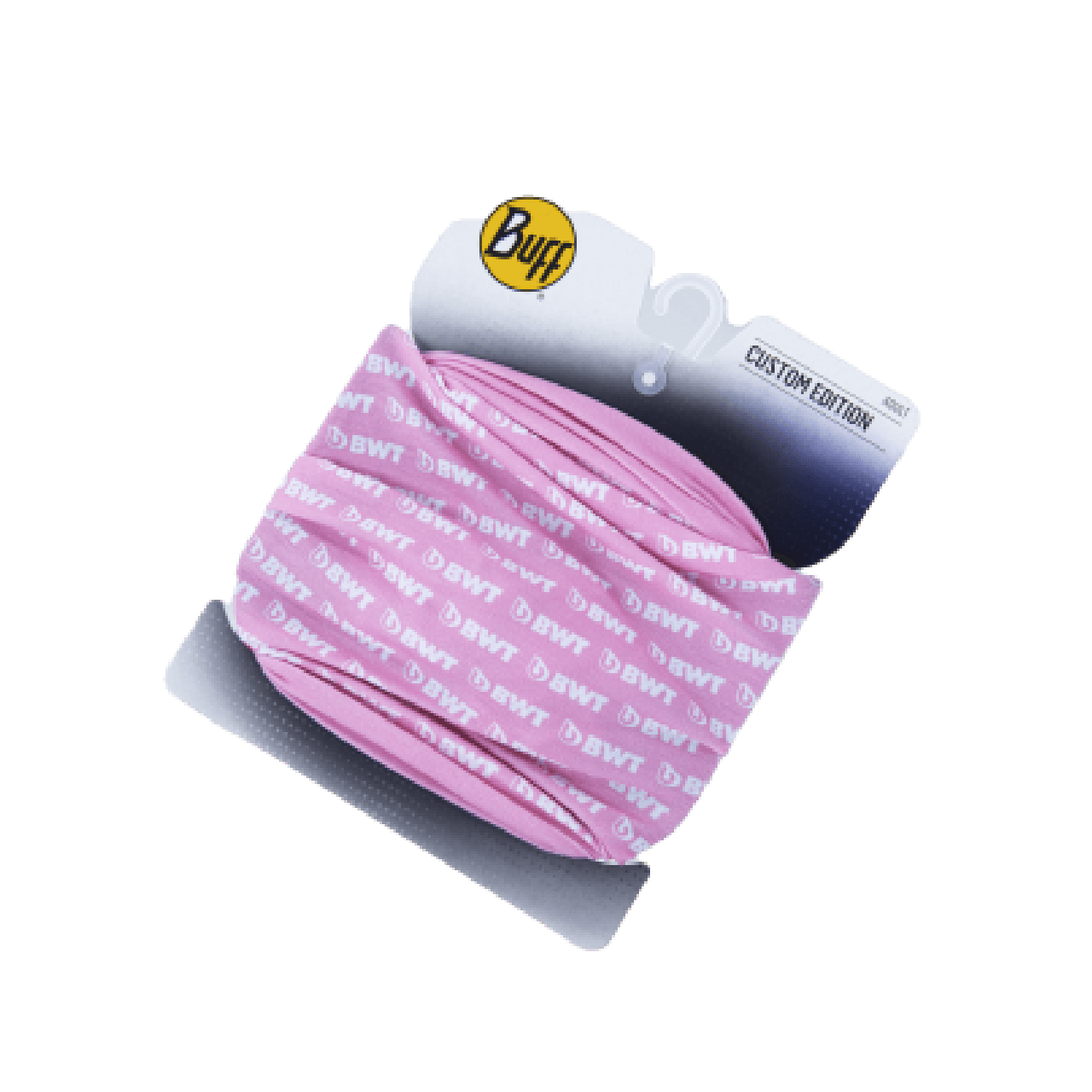 BWT BUFF® multifunctional scarf in pink with white BWT logo