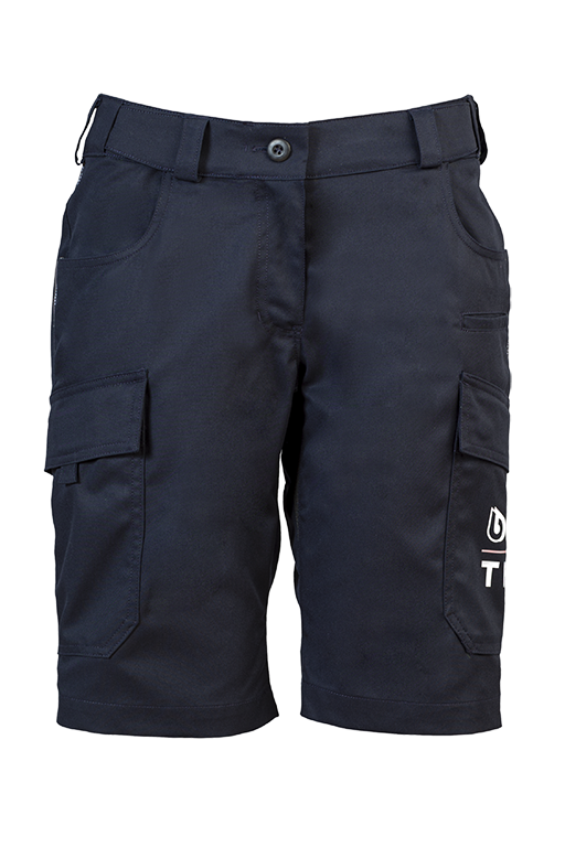 BWT Team work trousers short navy blue with pockets and white BWT logo