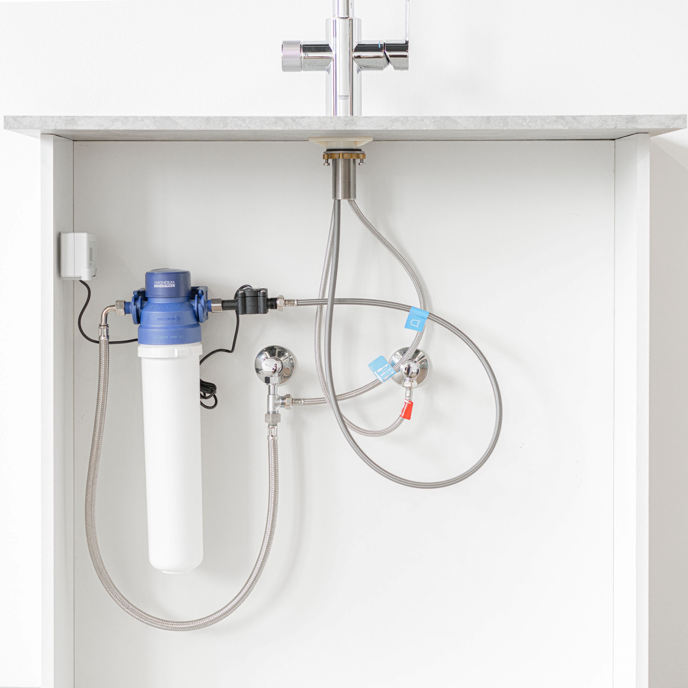 Filtre eau robinet sous évier avec robinet 3 voies GROHE intégré - BWT AQA  DRINK PURE URBAN - 3/8 Prêt à être installer
