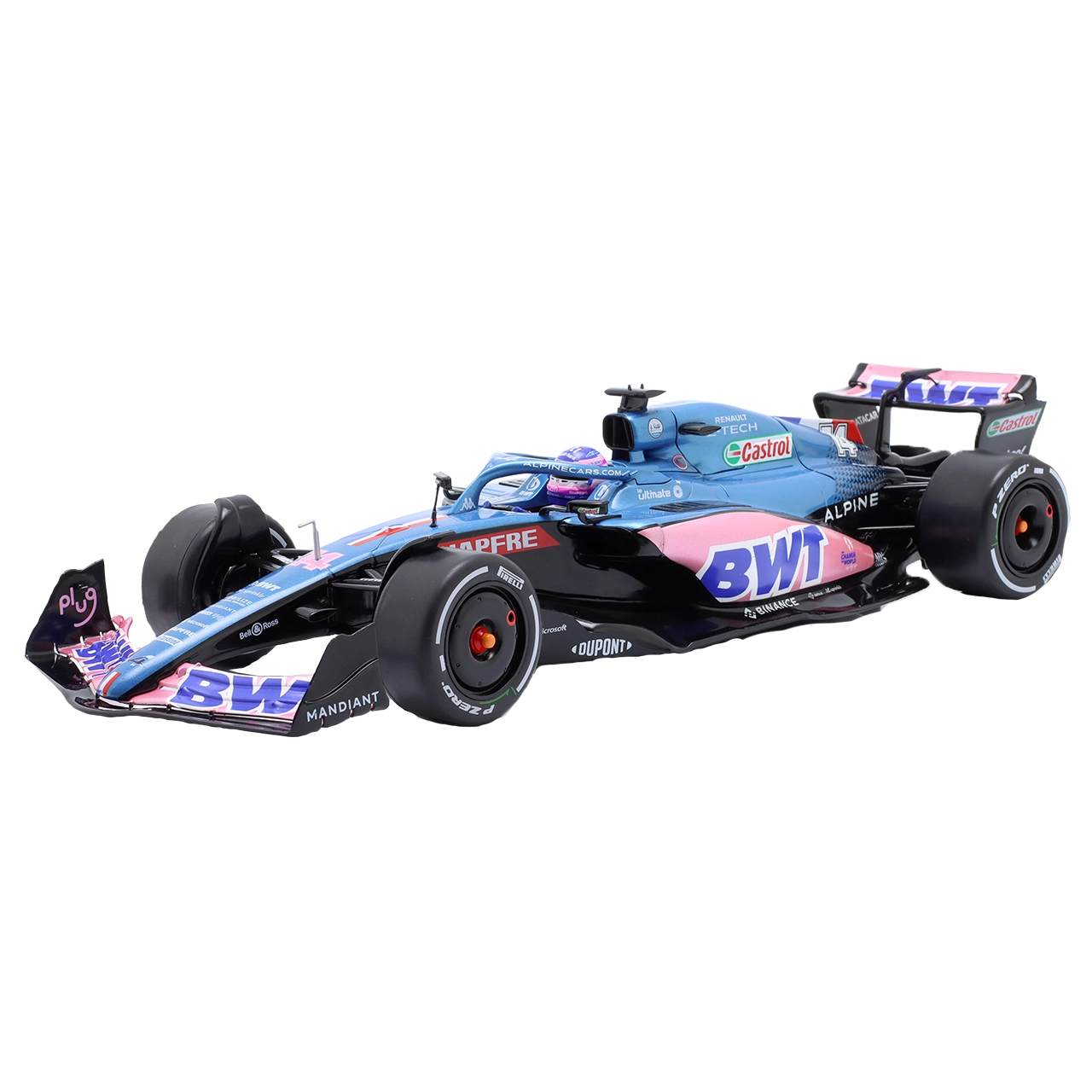 BWT Alpine F1 Maquette de voiture Fernando Alonso #14, Monaco GP Formel 1  2022
