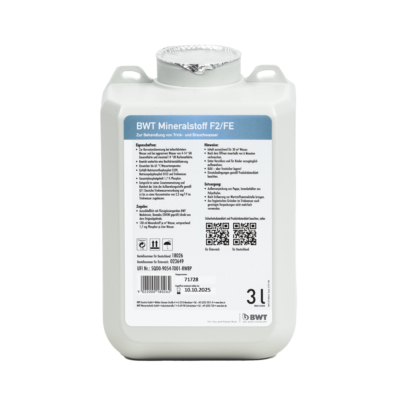 The poly-monophosphate solution concentrate in § litre version from BWT