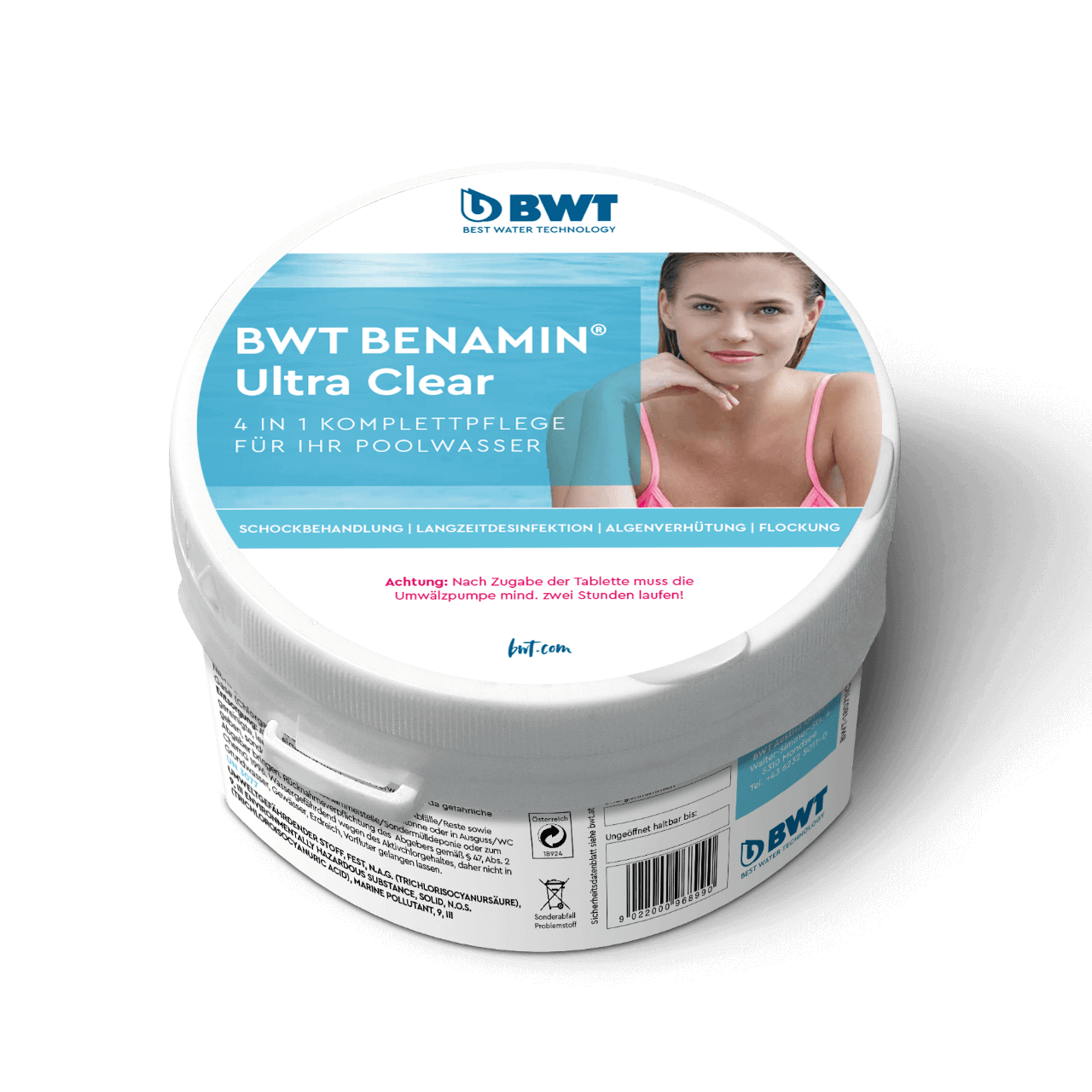 Benamin Ultra Clear die innovative Schwimmbadpflege ist ideal für alle Pool-​Besitzer