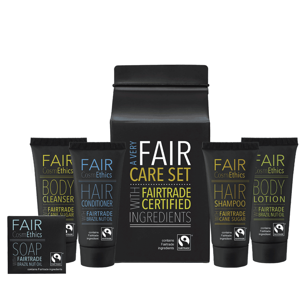 Fair Cosmethics - Set de cuidado en diseño negro