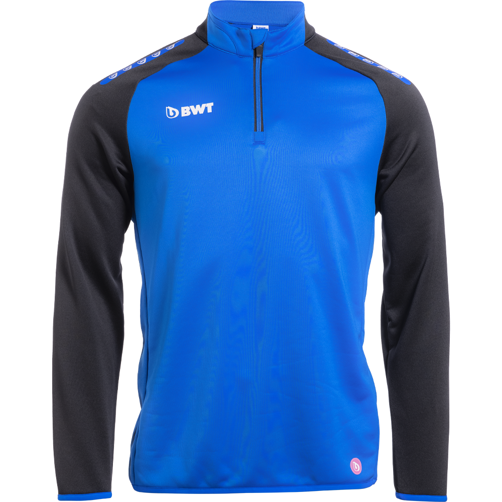 Long sleeve training jacket with zip-top closure in blue from BWT
