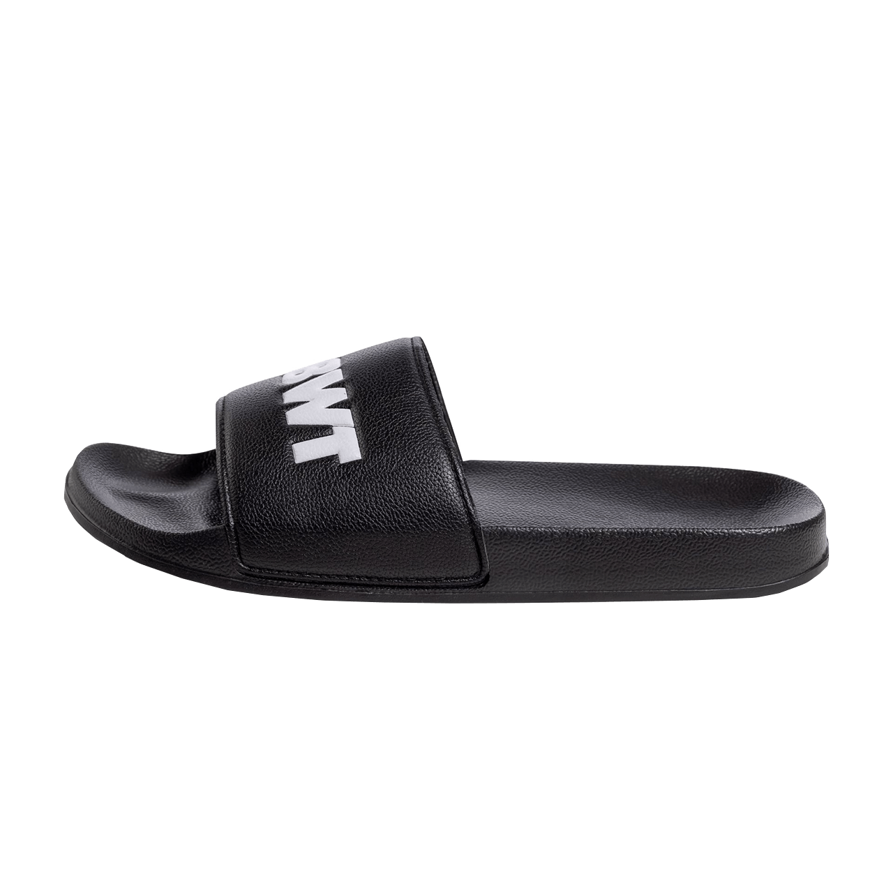 BWT One bath sandals in black with white BWT logo