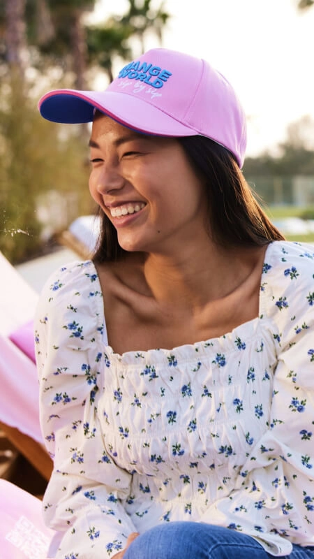 Woman with Pink BWT Cap