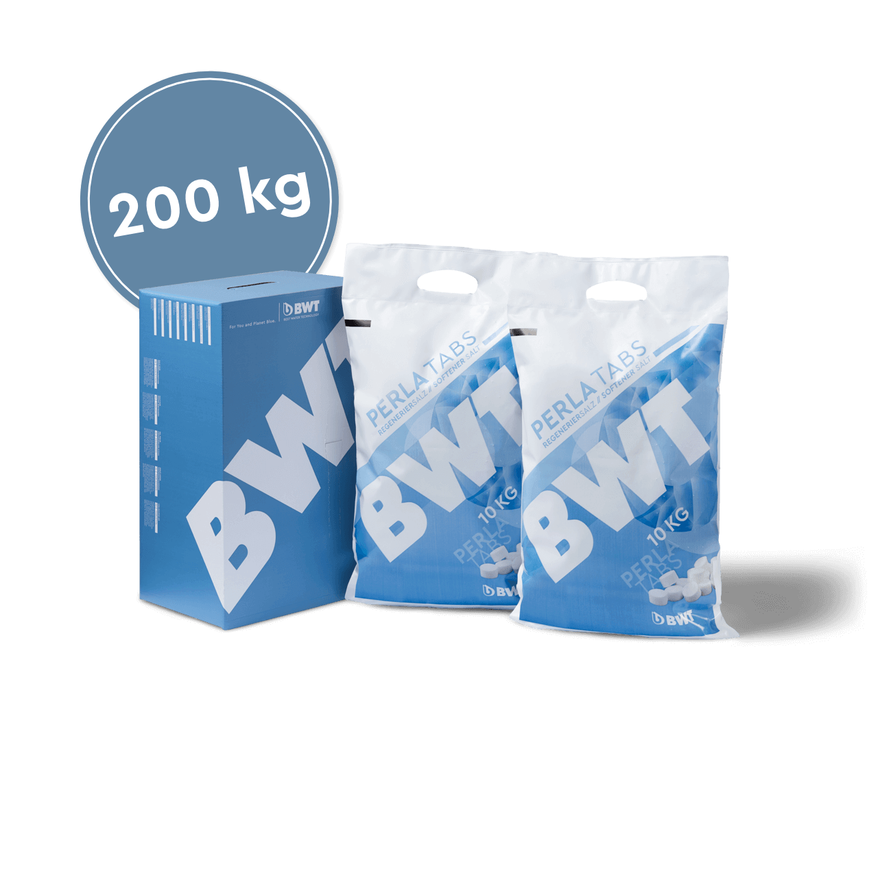 BWT tyynysuola Perla Tabs 8 x 25 kg + Sanitabs 8 kg, laadukas elvytyssuola  vedenpehmentimiin
