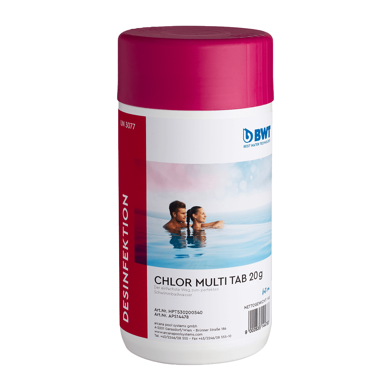 BWT Chlor Multi Tab 1 kg pour l'entretien de l'eau de piscine