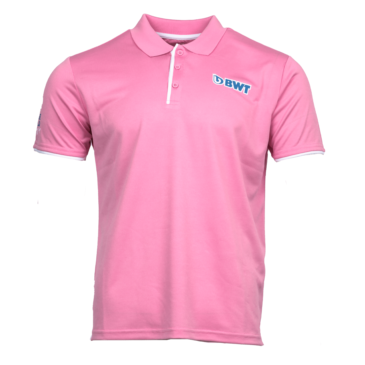 BWT CTW Polo pour hommes rose avec logo BWT bleu sur la poitrine