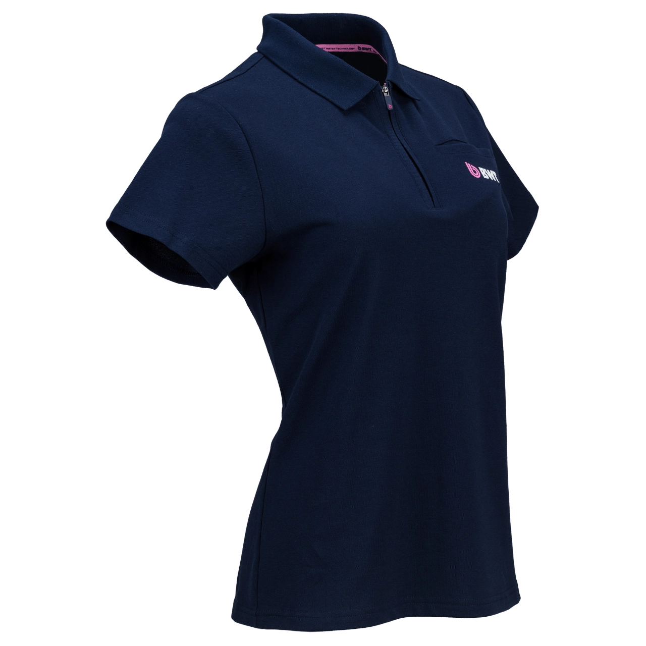 02_BWT_Poloshirt_2026_Blue_Female_Front_Left