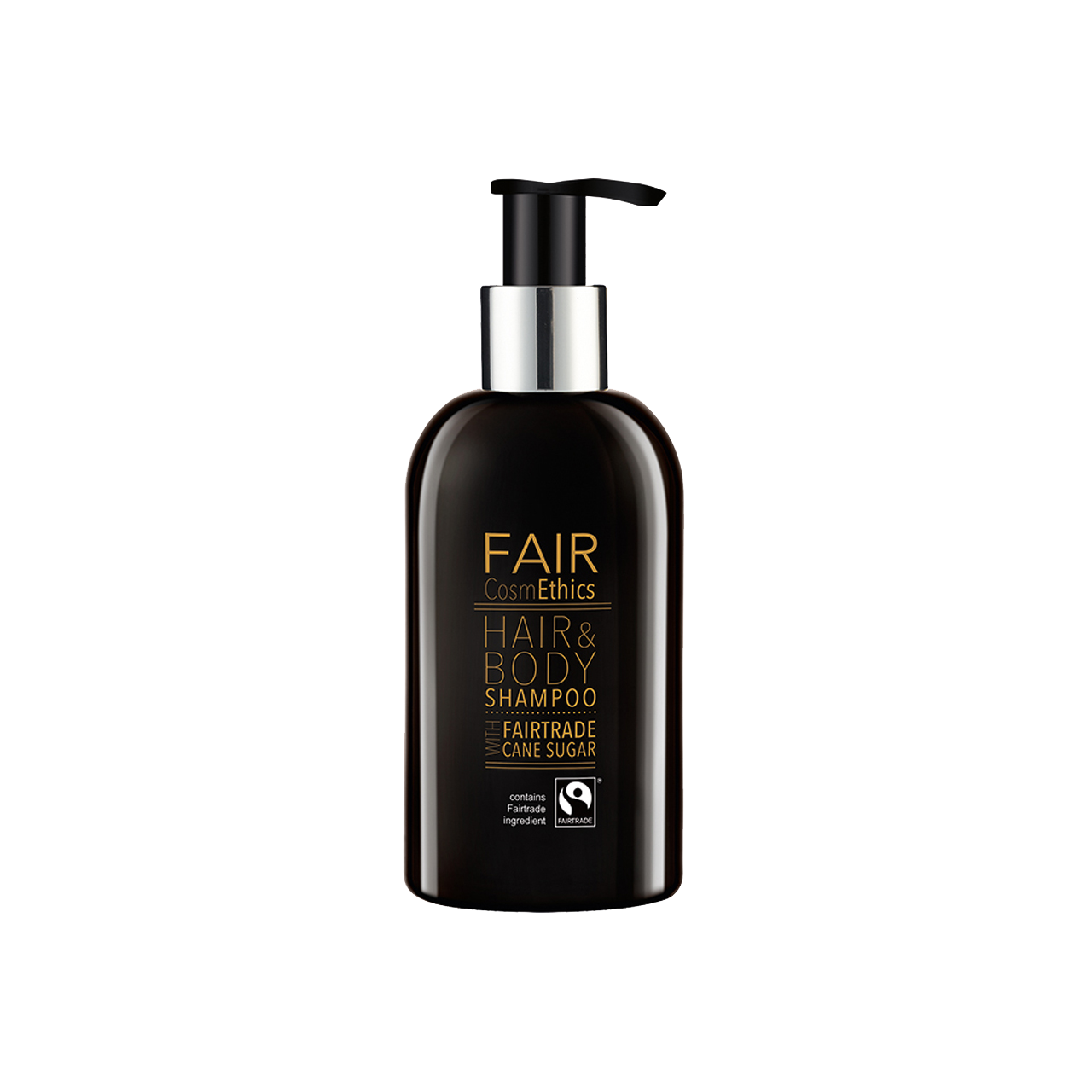 FAIR Cosmethics hair and body shampoo in pump dispenser