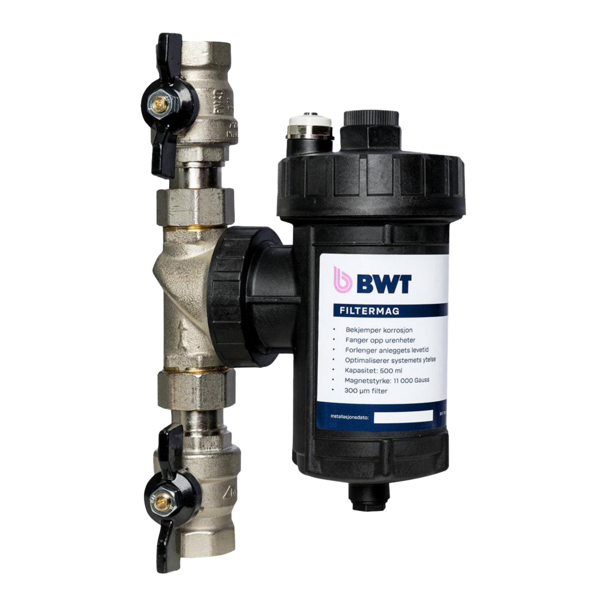 BWT Filtermag - magnetisk slamfilter for effektiv fjenring av korrosjon og slam i varme- og kjøleanlegg.