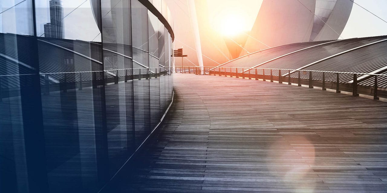 Rooftop of modern office building