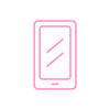 A simple, stylized symbol of a modern smartphone.