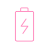 A pink icon shows a stylized battery with a lightning symbol in the middle.