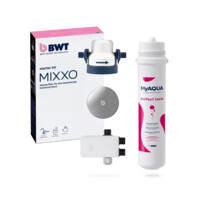 Das BWT Mixxo Starter Kit enth&auml;lt einen hochwertigen Wasserfilter zur Optimierung des Trinkwassers in der K&uuml;che. 