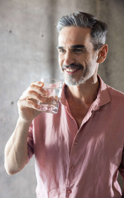 Man with water glass